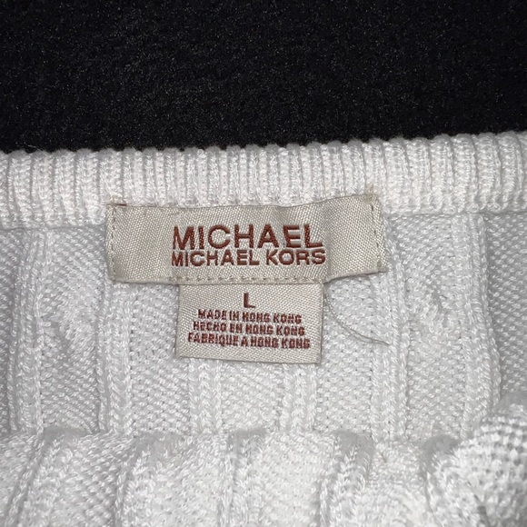 Michael Kors White Cable Knit Halter Top Size Large - Picture 3 of 4